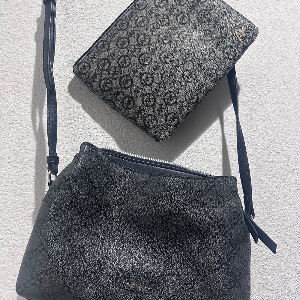 Nine West Black and Gray Crossbody Bag Duo